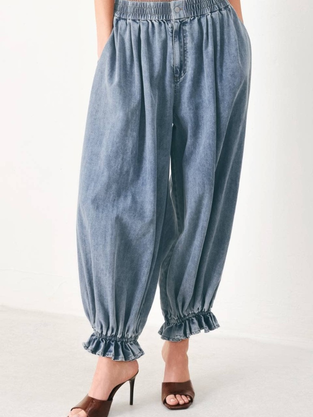 SM239 | Washed Denim Genie Pants